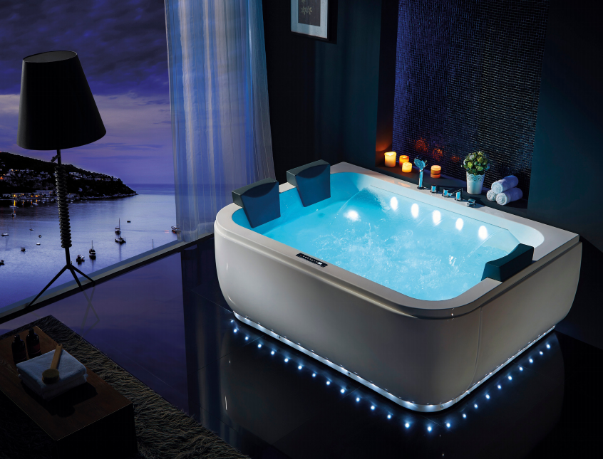 customizable smart waterfall massage corner multi functional acrylic bathtub 3 person indoor whirlpool bathtubs wholesale