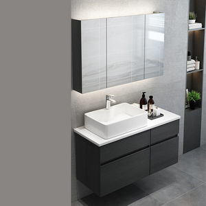 japan style corner wall modern bathroom wooden cabinets bathroom vanity