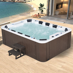 Balboa control 10 person use hydromassage jets whirlpool with jacuzier function aromatherapy outdoor spa hot tub freestanding