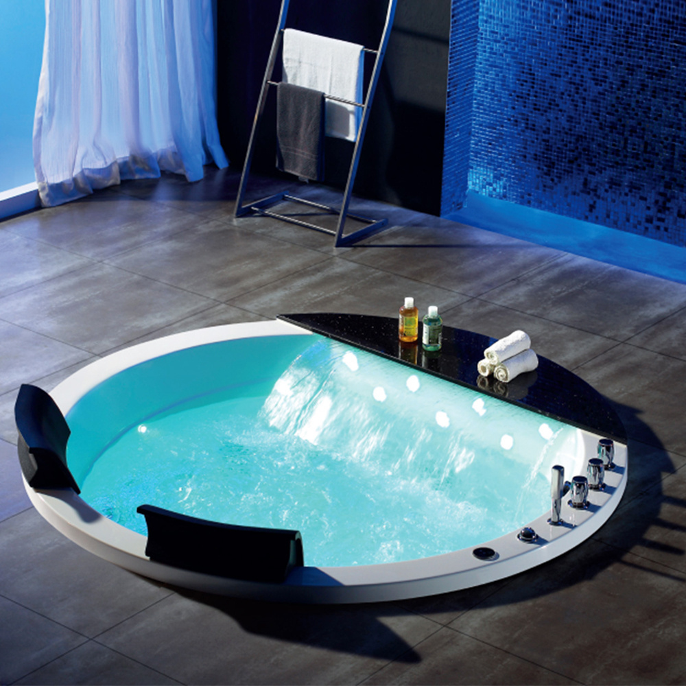 underground spa/ outdoor round spa/ round acrylic drop-in inground two person bathtub