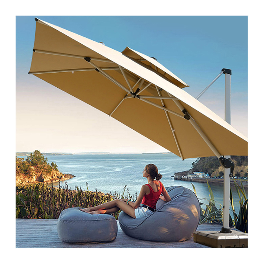 cheapest high-end nicely packaged luxury famous brand umbrellas cantilever parasol patio umbrella yellow