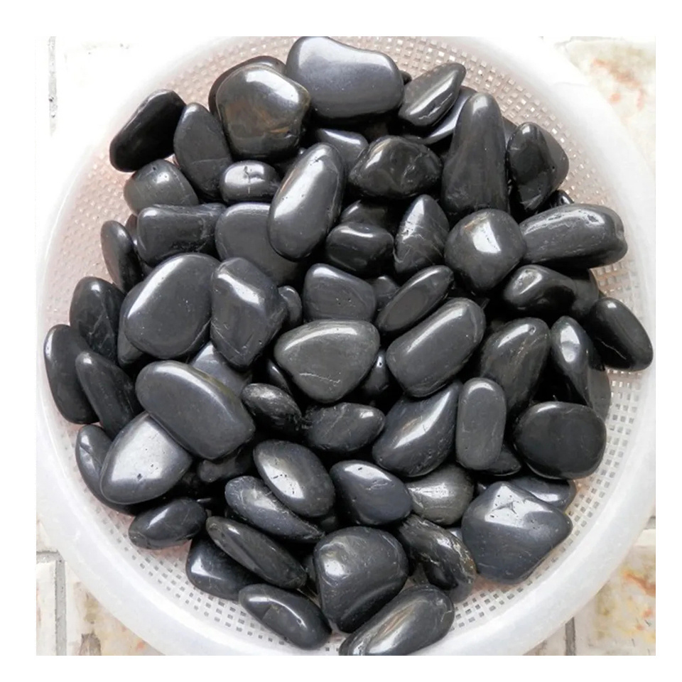 black color jade stone price/river stone pebble wash price/ black polished garden pebble stones