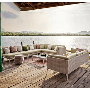 rattan wicker style patio outdoor garden indoor sofa set furniture sets waterproof rattan u sofa