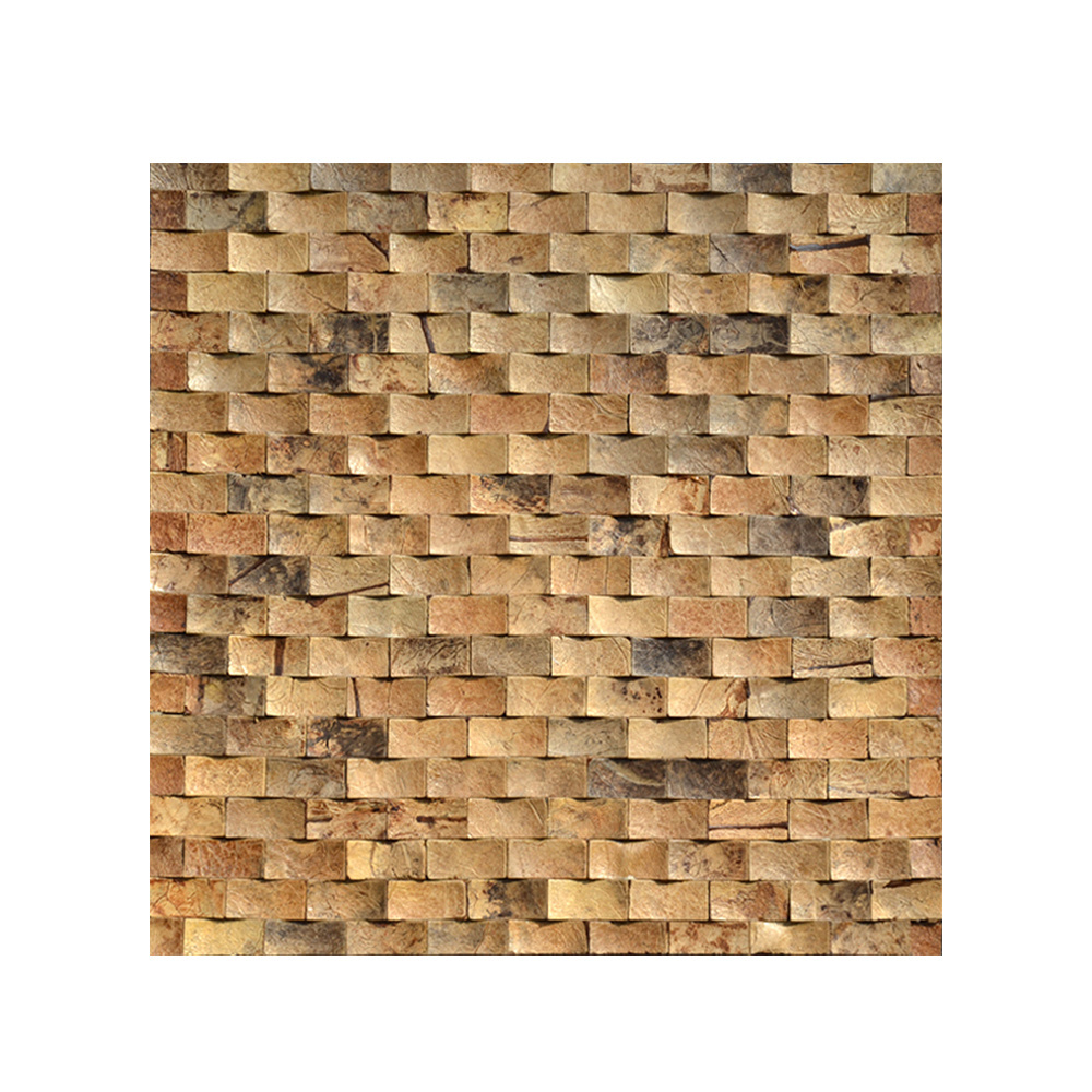 Wholesale good price wall panels tile coconut shell Mosaic Wall Art 300*300mm Wood Mosaic for TV Background Wall