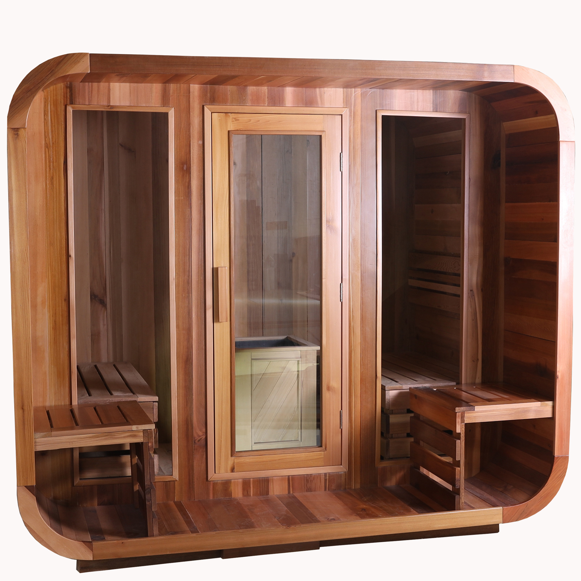 Wholesale Popular Outdoor Barrel Sauna Wood Burning Red Cedar Wood Portable Sauna With Low Price