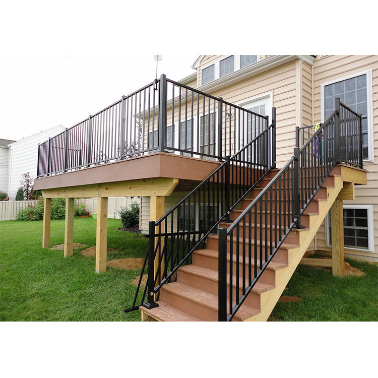 China supplier outdoor balcony and stair aluminum fence railing custom square aluminium staircase railing designs