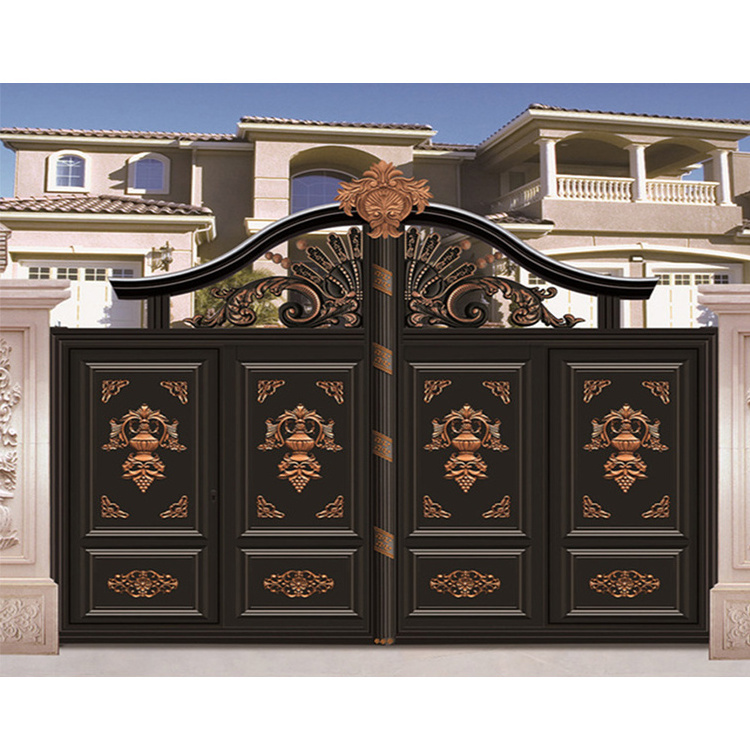 Custom aluminium profile main entrance swing gates door design house outdoor garden cast aluminum art courtyard gate