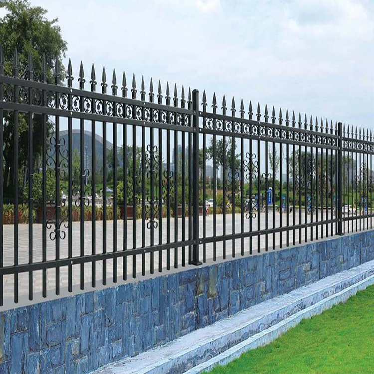 Wholesale exterior decorative steel fences home villa outdoor garden wall metal fencing wrought iron art fence designs