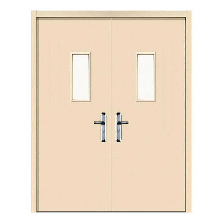 Commercial school house hotel hospital metal fireproof one and half doors customized 45 60 90 120 minutes fire rated steel door