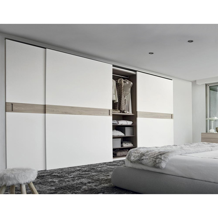 Custom made 3door wood wardrobes set furniture modern bedroom white 3 door sliding wooden storage wardrobe design