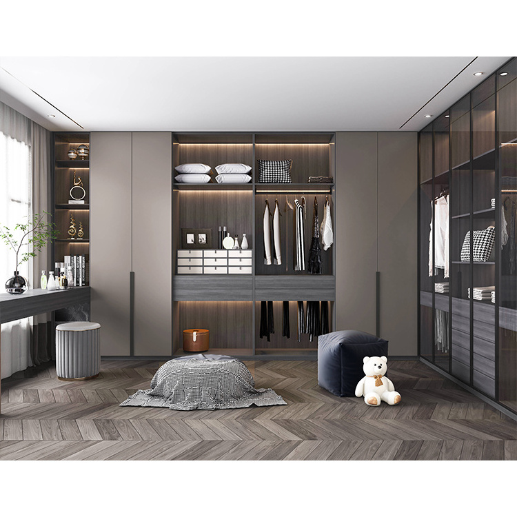 Custom children kids small wardrobes cabinet furnitures designs house bedroom wooden wardrobe with computer study table