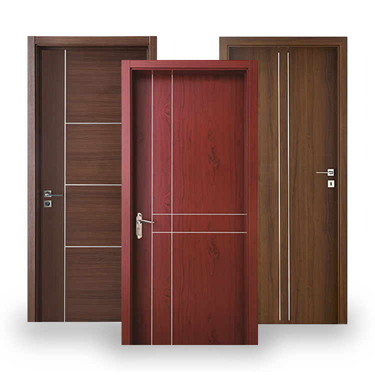 Custom modern pre hung water resistant wooden plastic composite doors designs interior room prehung waterproof wpc wood door