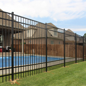 Modern garden metal aluminium fencing design outdoor swimming pool safety protect aluminum fence for sale