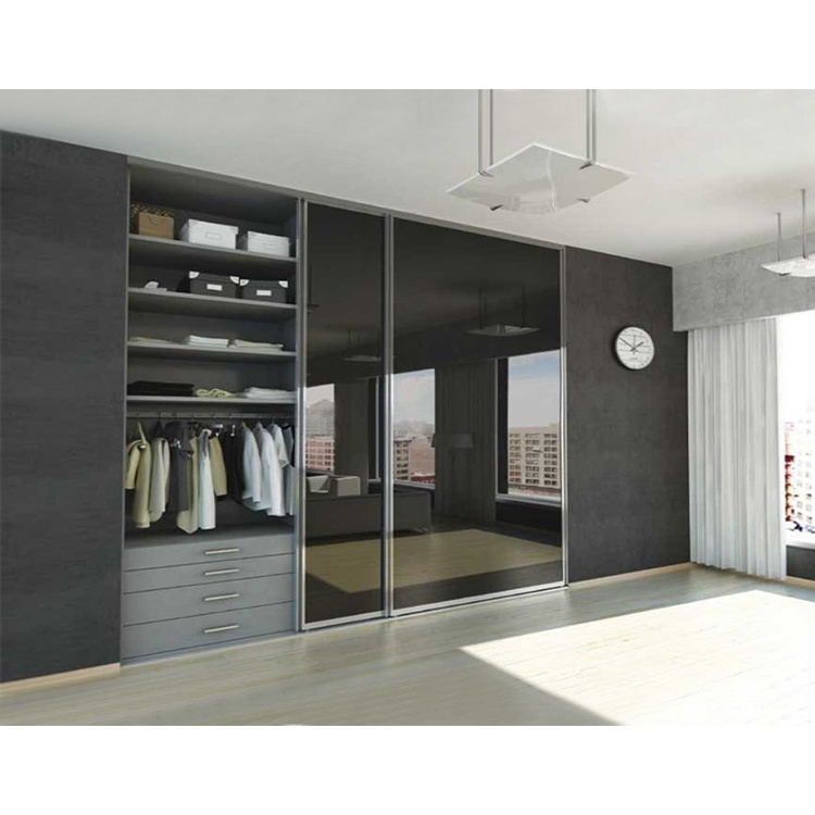 Chinese factory custom men white wardrobes latest design modern bed room mirrored acrylic wardrobe with sliding doors