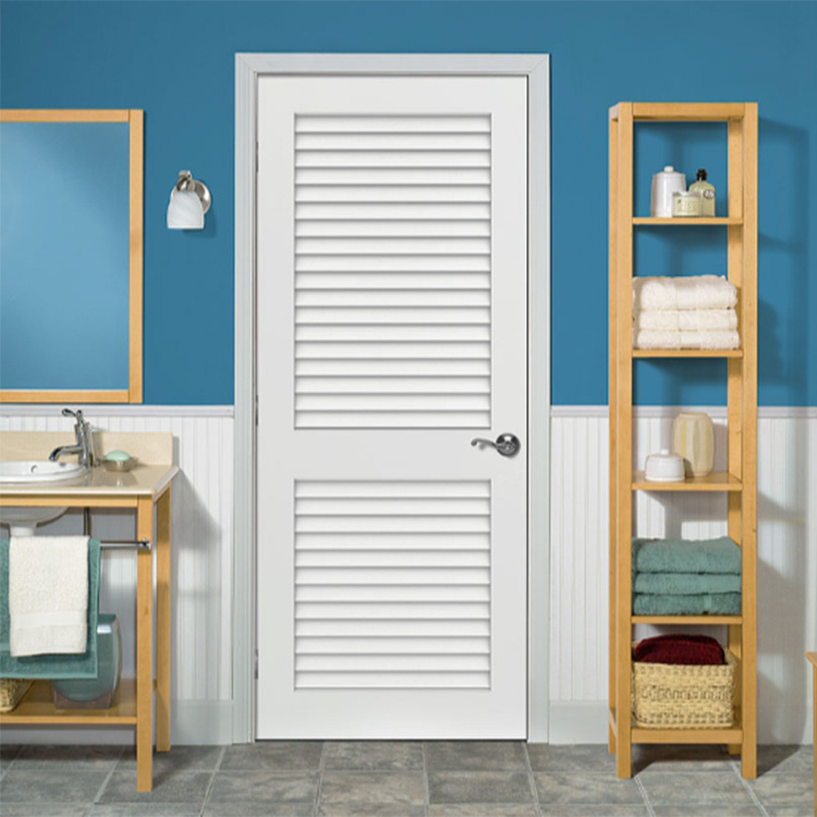 Custom made home hotel interior bedroom toilet bathroom wood louvered door with louver