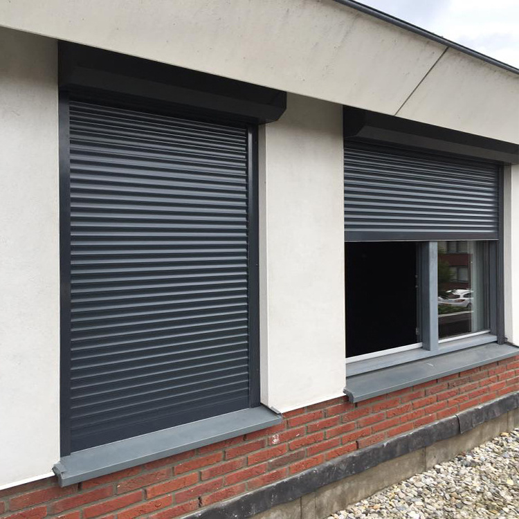 China exterior metal hidden rolling shutters windows bullet proof security electric aluminum roller shutter window