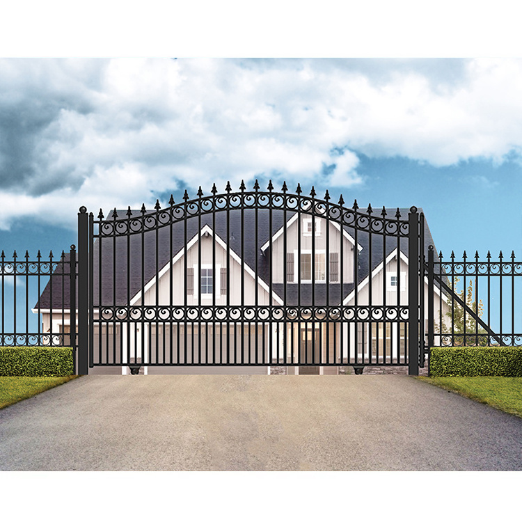 House entrance main metal steel security remote control auto gate designs cast wrought iron sliding door gate design