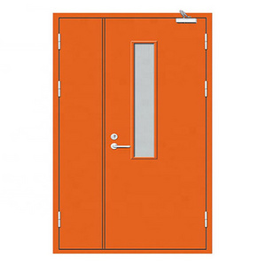 Commercial school house hotel hospital metal fireproof one and half doors customized 45 60 90 120 minutes fire rated steel door