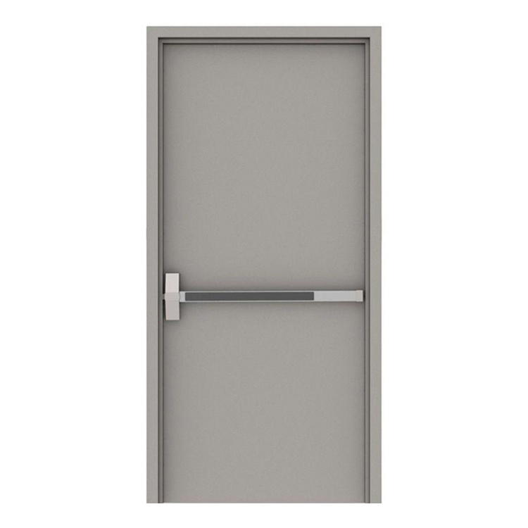 Commercial house hotel fire protection metal doors interior room security fire rated steel single door design with panic bar