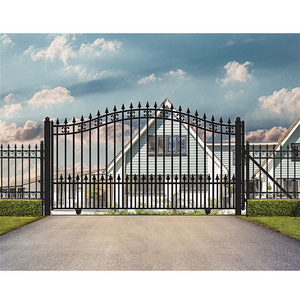 House entrance main metal steel security remote control auto gate designs cast wrought iron sliding door gate design