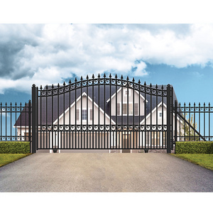 New models house fancy boundary wall fence gates door design simple electric sliding wrought iron grill driveway gate