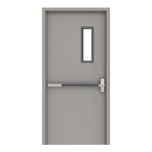 Commercial house hotel fire protection metal doors interior room security fire rated steel single door design with panic bar