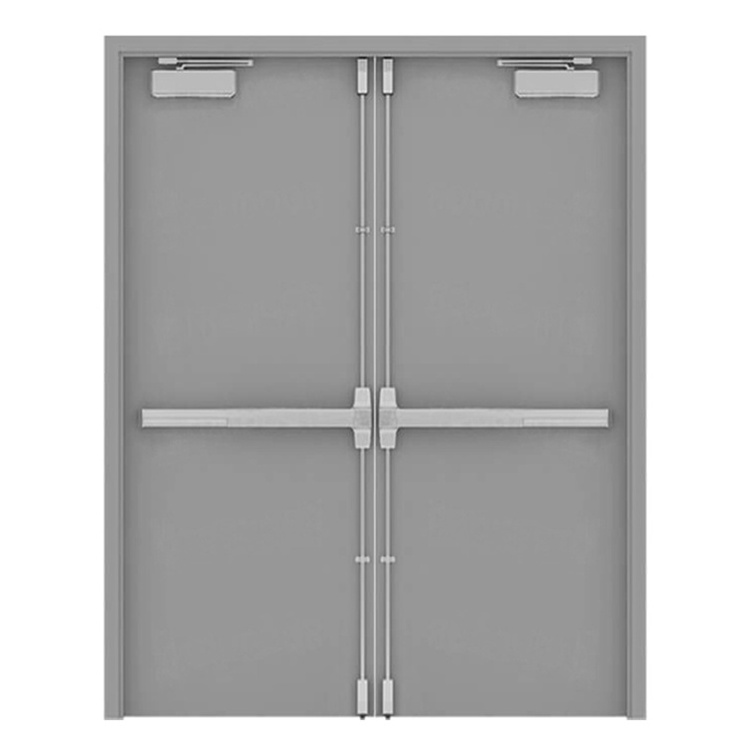 Commercial house hotel fire protection metal doors interior room security fire rated steel single door design with panic bar