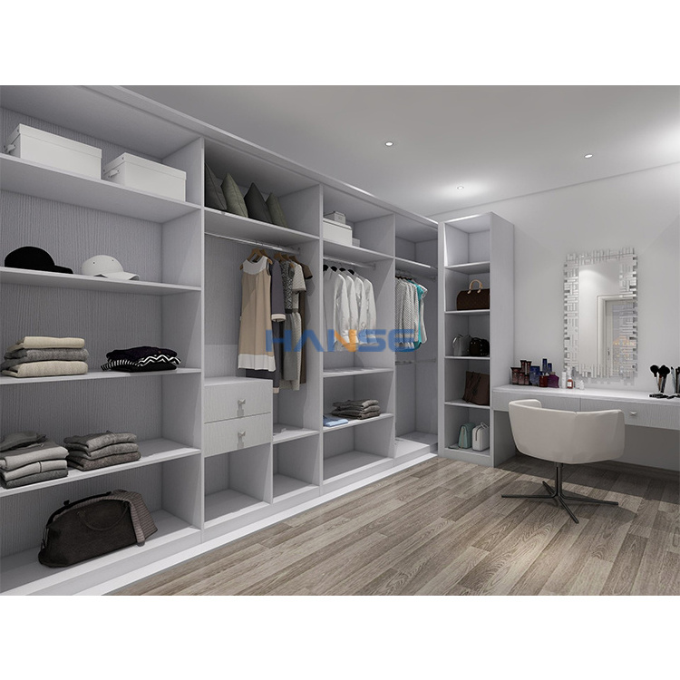 Custom bedroom wall mounted wood walkin cabinets closet furniture designs american modern pvc wooden built in wardrobe closet