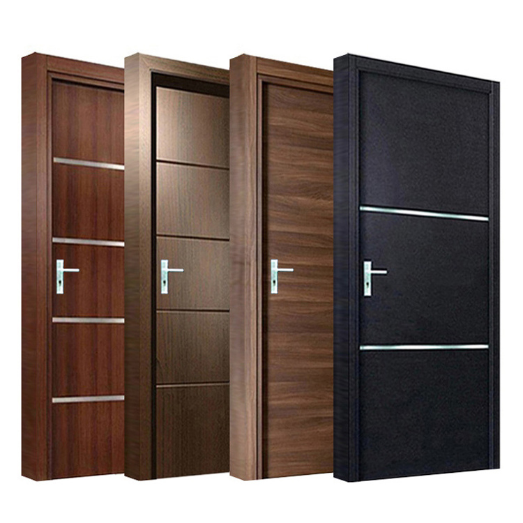 Home apartment houses hotel office interior room wood door designs custom hard solid wooden single doors with frames for sale