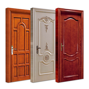 Modern indoor room hdf wooden door designs interior bedroom sound proof solid wood door for houses hotel villa apartment project