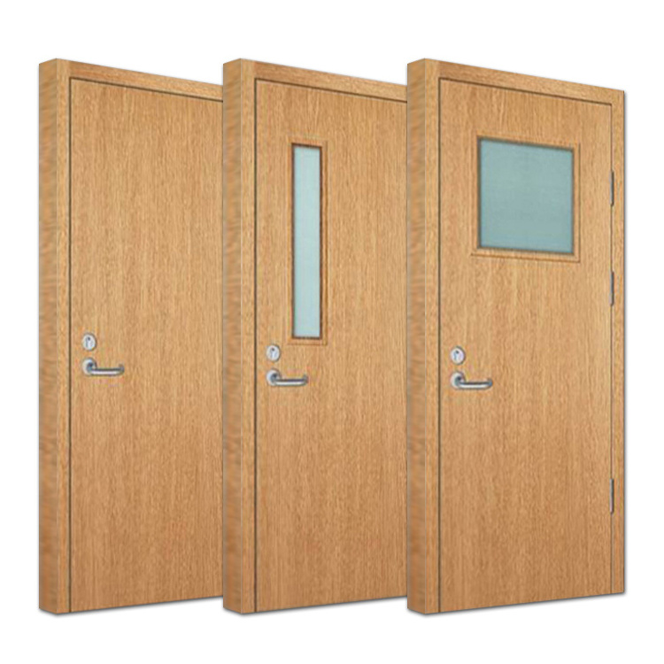 Custom modern fire proof wood doors house hotel residential internal 30 60 90 120 minutes fire rated wooden flush door