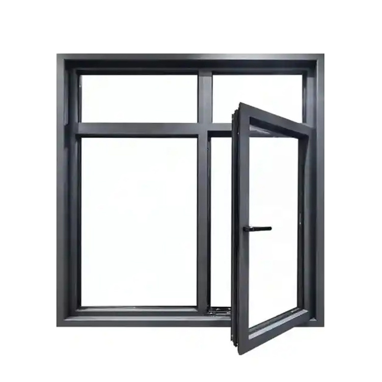 Custom soundproof aluminium swing window modern sound proof aluminum glass casement windows