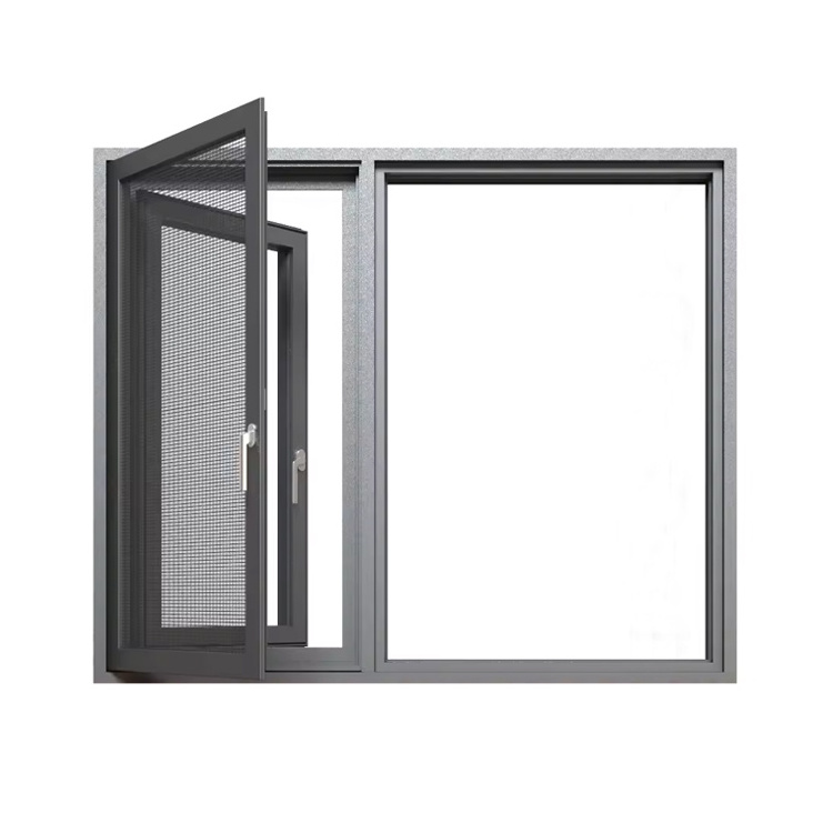 Custom soundproof aluminium swing window modern sound proof aluminum glass casement windows