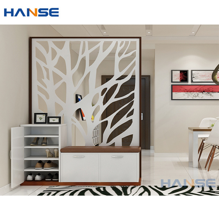 Modern home office entrance divider cabinets furniture design living room walnut solid wood screen partition cabinet