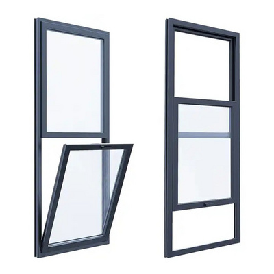 Custom aluminium up down vertical sliding windows design modern aluminum glass single hung sash window