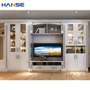 Classic living room large wall tv cabinets furniture set design modern white pvc mdf wood stand tv cabinets with wine cabinet