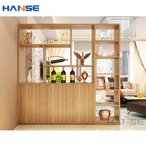 Modern home office entrance divider cabinets furniture design living room walnut solid wood screen partition cabinet