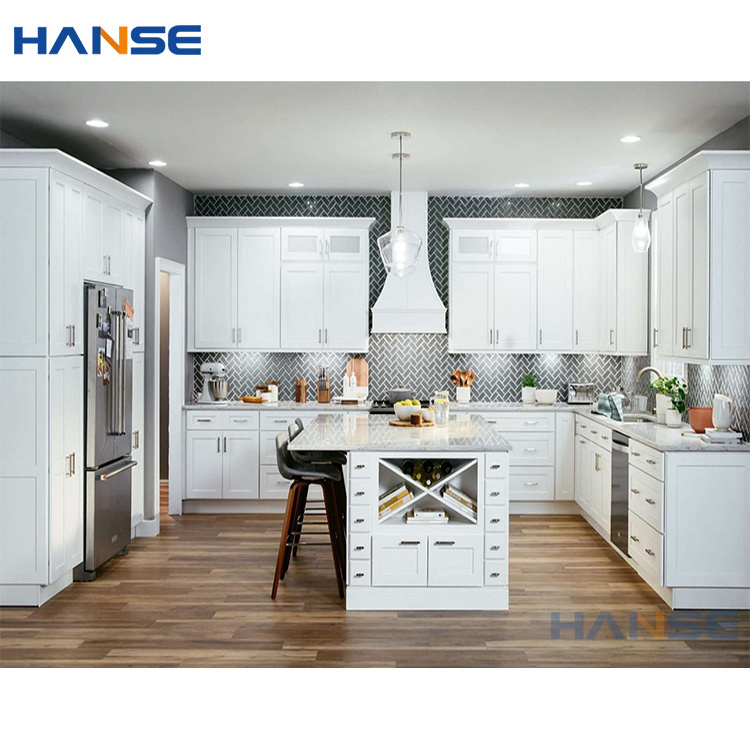 Modern american style assembled units cabinets design wholesale rta white shaker natural wooden kitchen cabinet set furniture