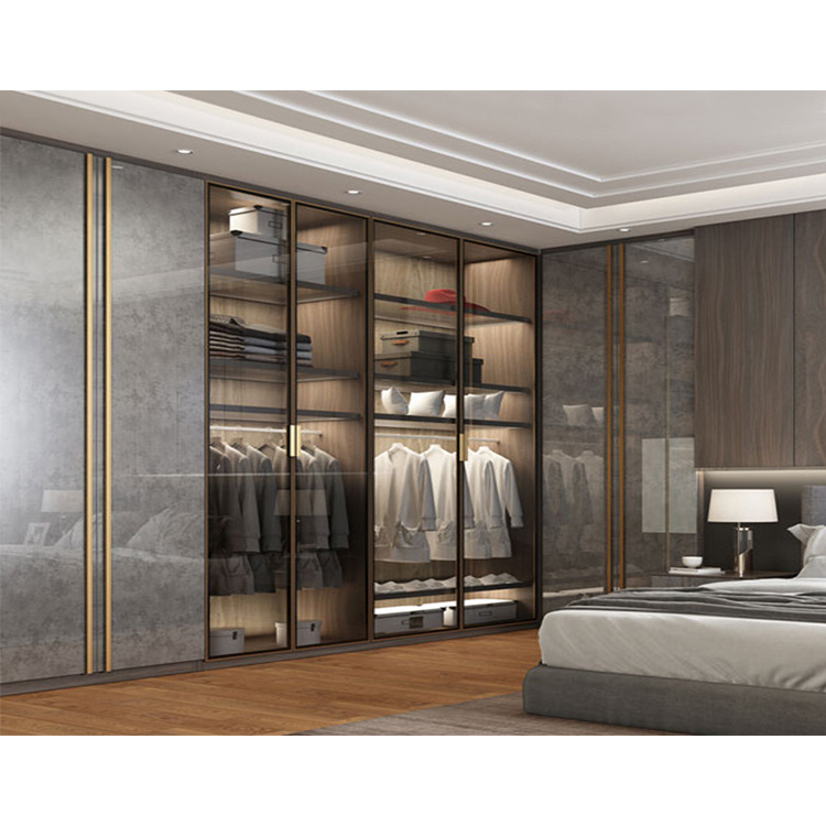 Modern mdf wooden clothes almirah wardrobes cabinets set furniture classical bedroom oak solid wood wardrobe with drawers