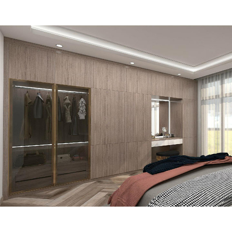 Modern mdf wooden clothes almirah wardrobes cabinets set furniture classical bedroom oak solid wood wardrobe with drawers