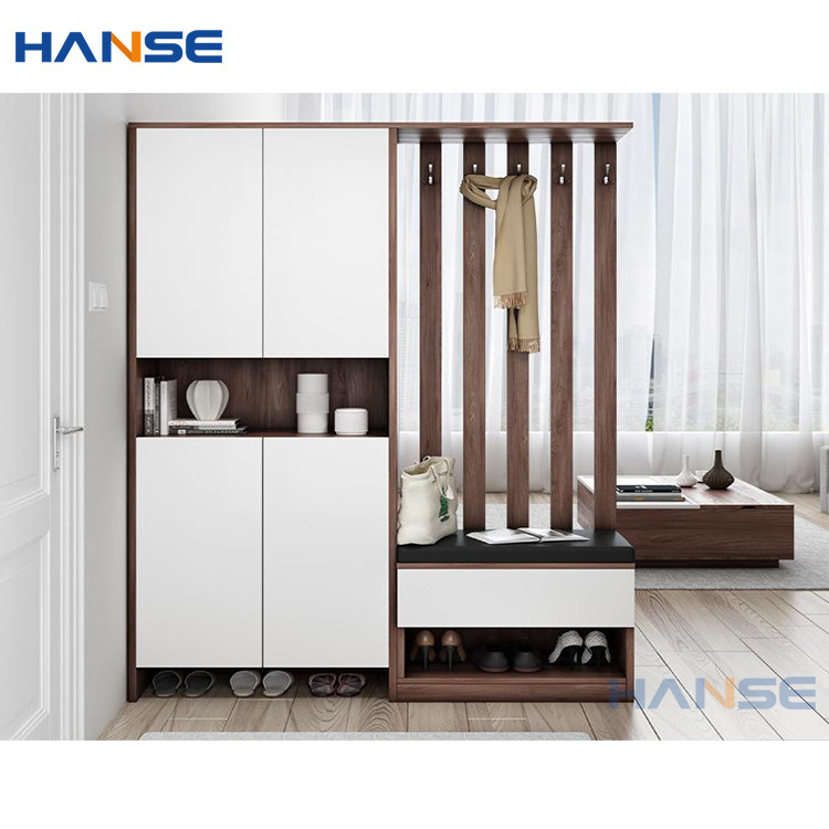 Modern home office entrance divider cabinets furniture design living room walnut solid wood screen partition cabinet