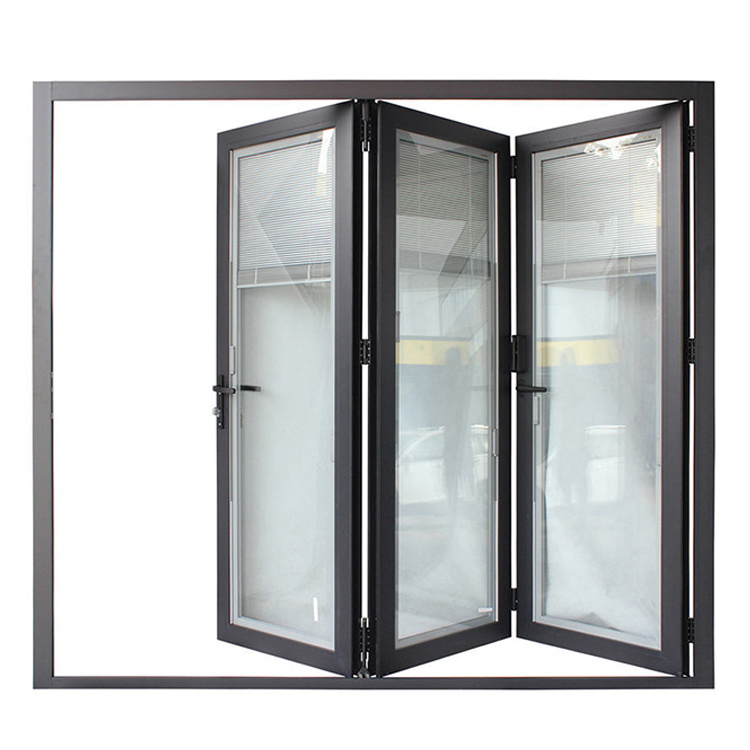 Customized aluminium glass horizontal sliding bi-fold window design modern aluminum bi folding windows