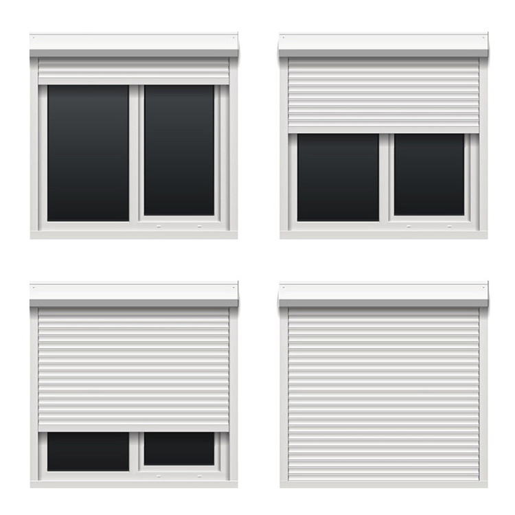 Interior rolling shutters windows custom wireless remote control automatic white roller shutter window