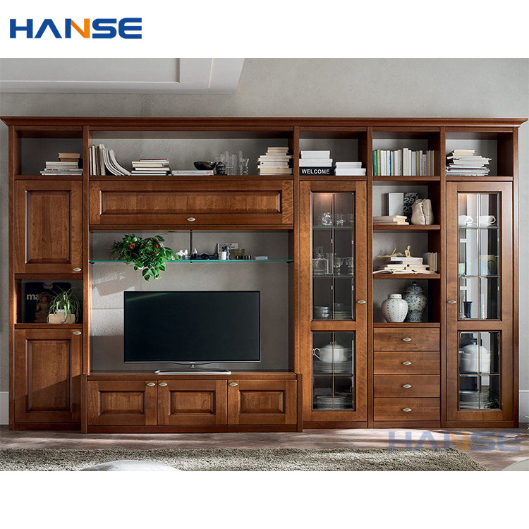 Classic living room large wall tv cabinets furniture set design modern white pvc mdf wood stand tv cabinets with wine cabinet