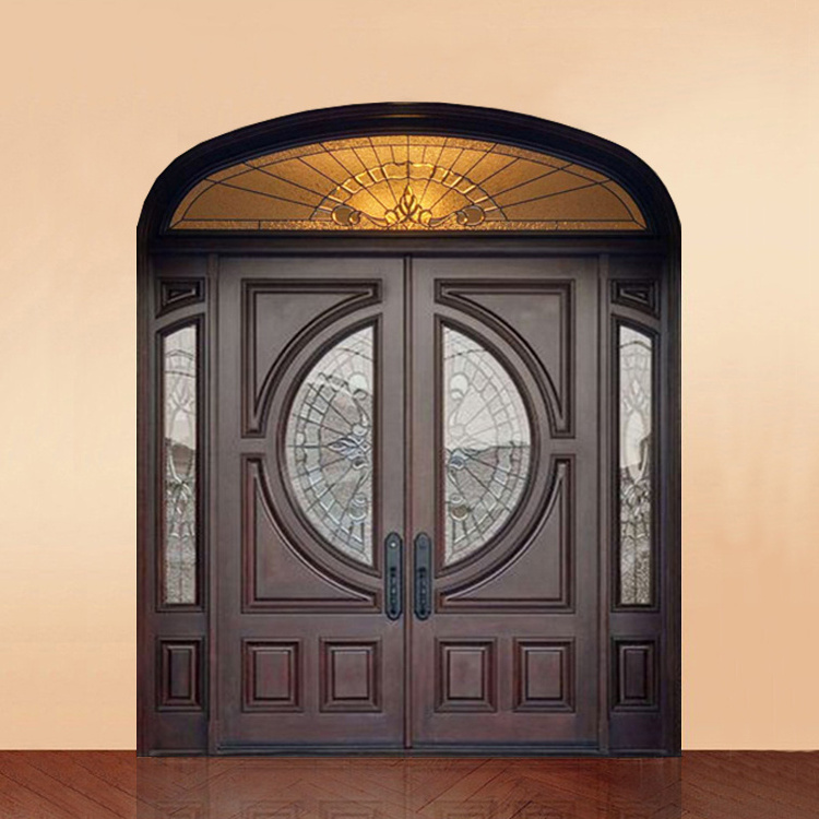 House villa outside main entrance antique carved wooden door custom luxury mahogany color double solid wood front entry doors