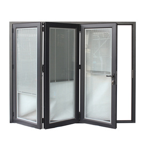 Customized aluminium glass horizontal sliding bi-fold window design modern aluminum bi folding windows