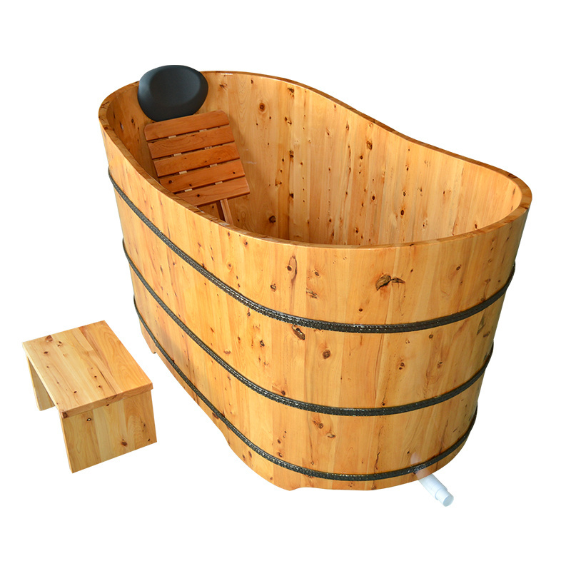 Best selling cheap price handmade freestanding wooden bath tub cedar wood bathtub wood japanese for sale