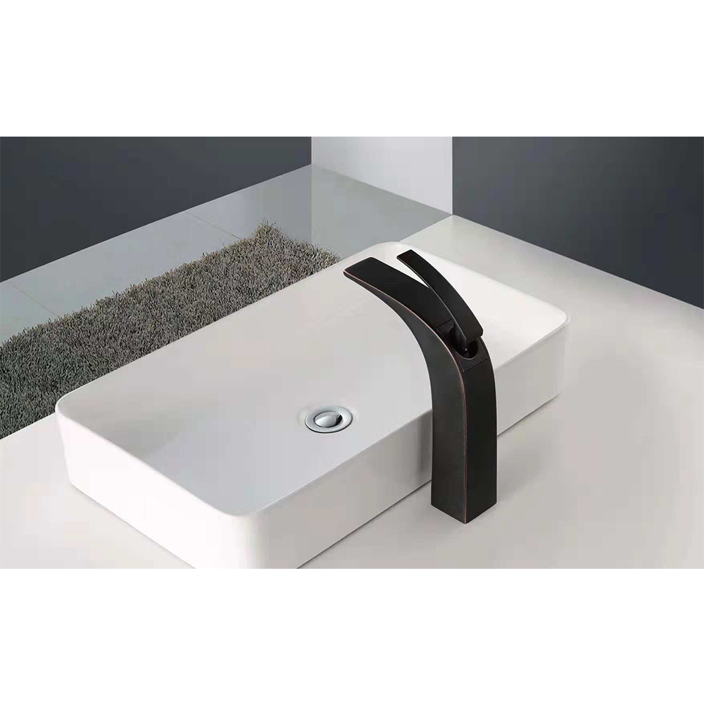 High-End Design Customizable deck mounted 304 stainless steel brushed mixer water tap washroom faucet basin faucets