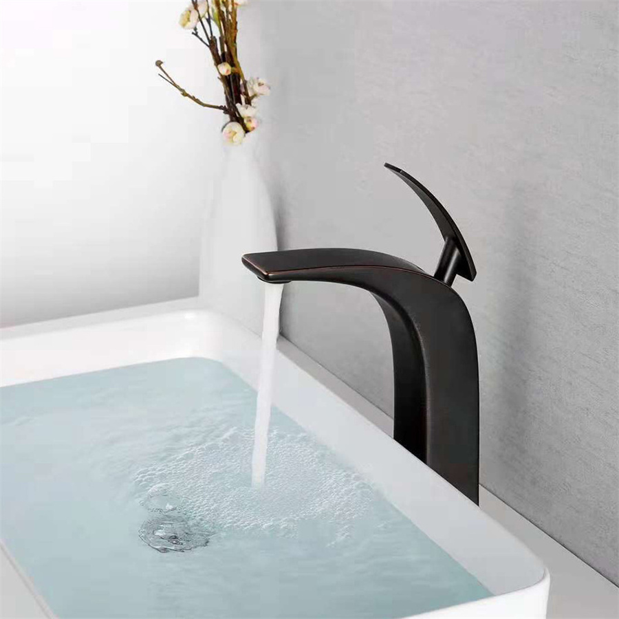 High-End Design Customizable deck mounted 304 stainless steel brushed mixer water tap washroom faucet basin faucets