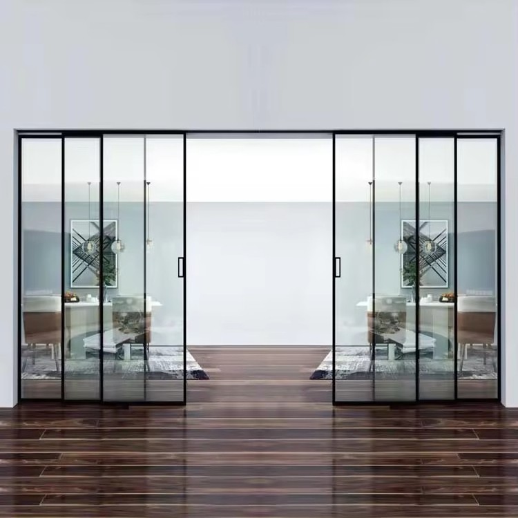 high quality competitive price big handle korean jamaica slide doors double glass thermal break aluminium sliding door